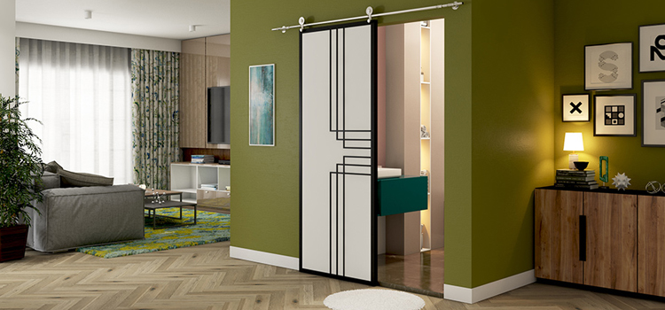 sliding bathroom door installation in Ashland